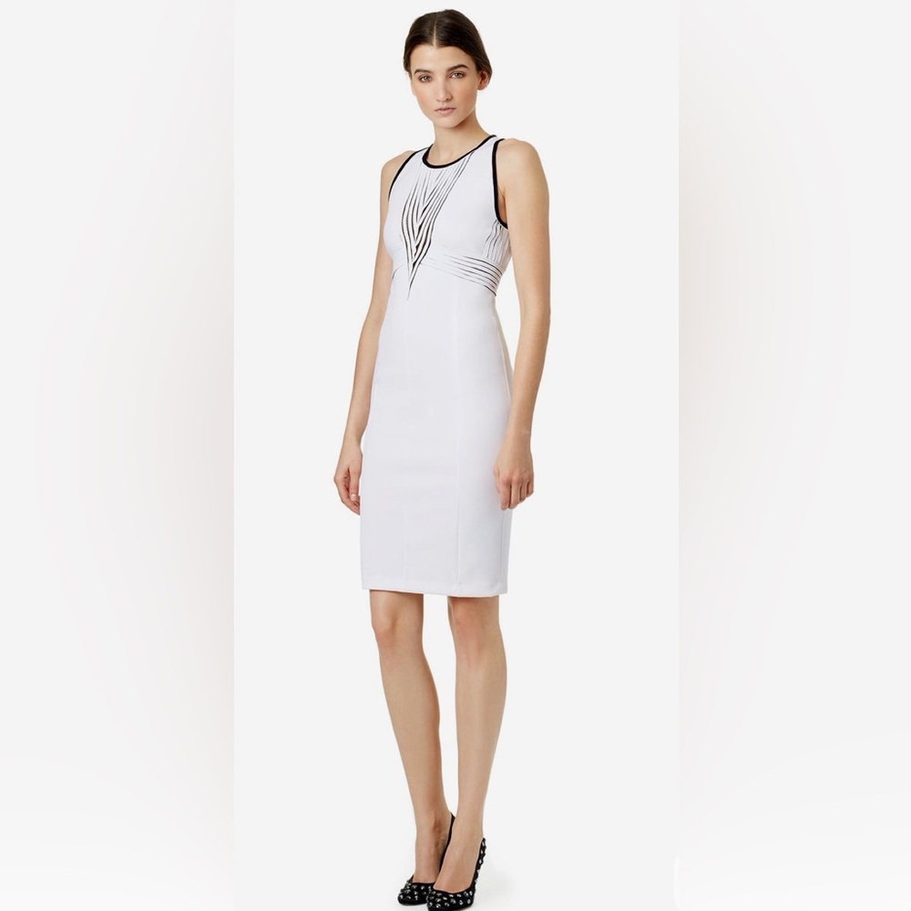Versace Cream Midi Dress with Black Accents